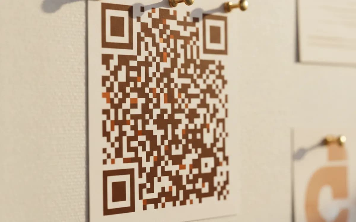 A Microsoft Forms QR code shown on a printed item in a real setting