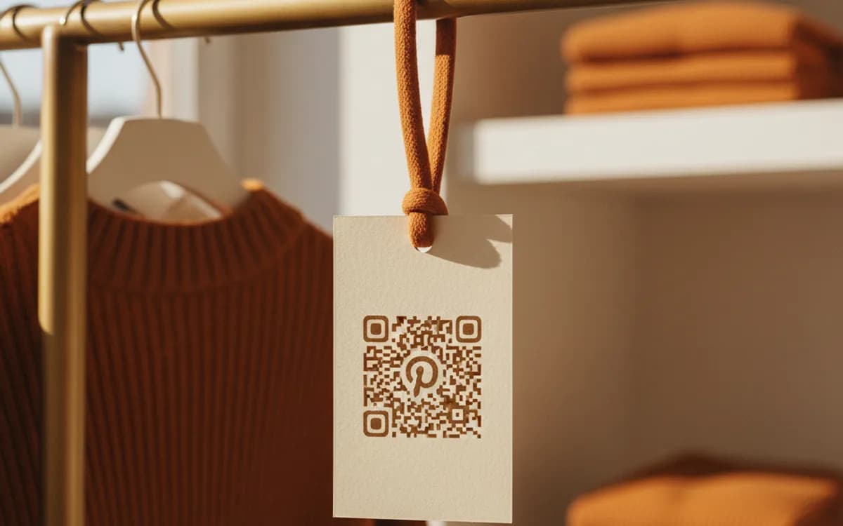 A Pinterest QR code shown on a printed item in a real setting