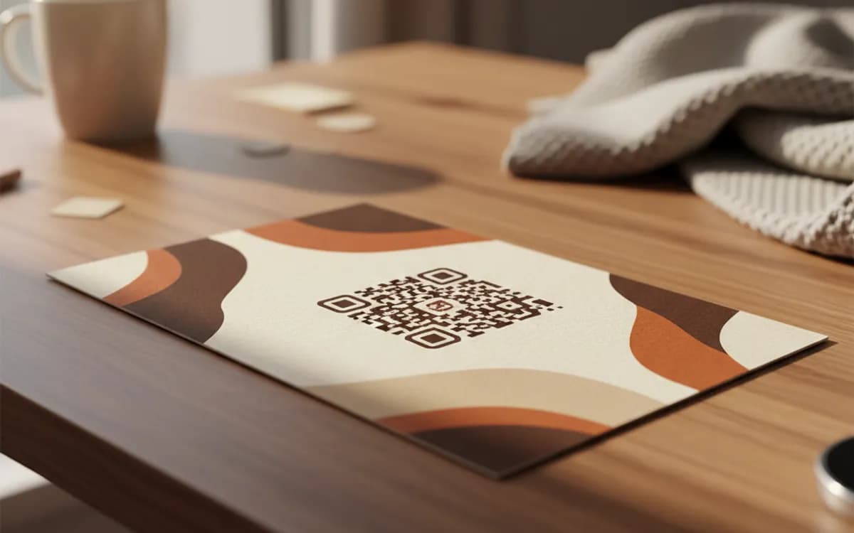 A Calendly booking QR code shown on a printed item in a real setting