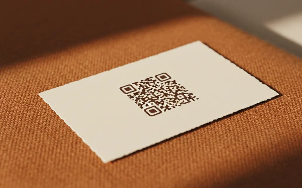 A event QR code shown on a printed item in a real setting