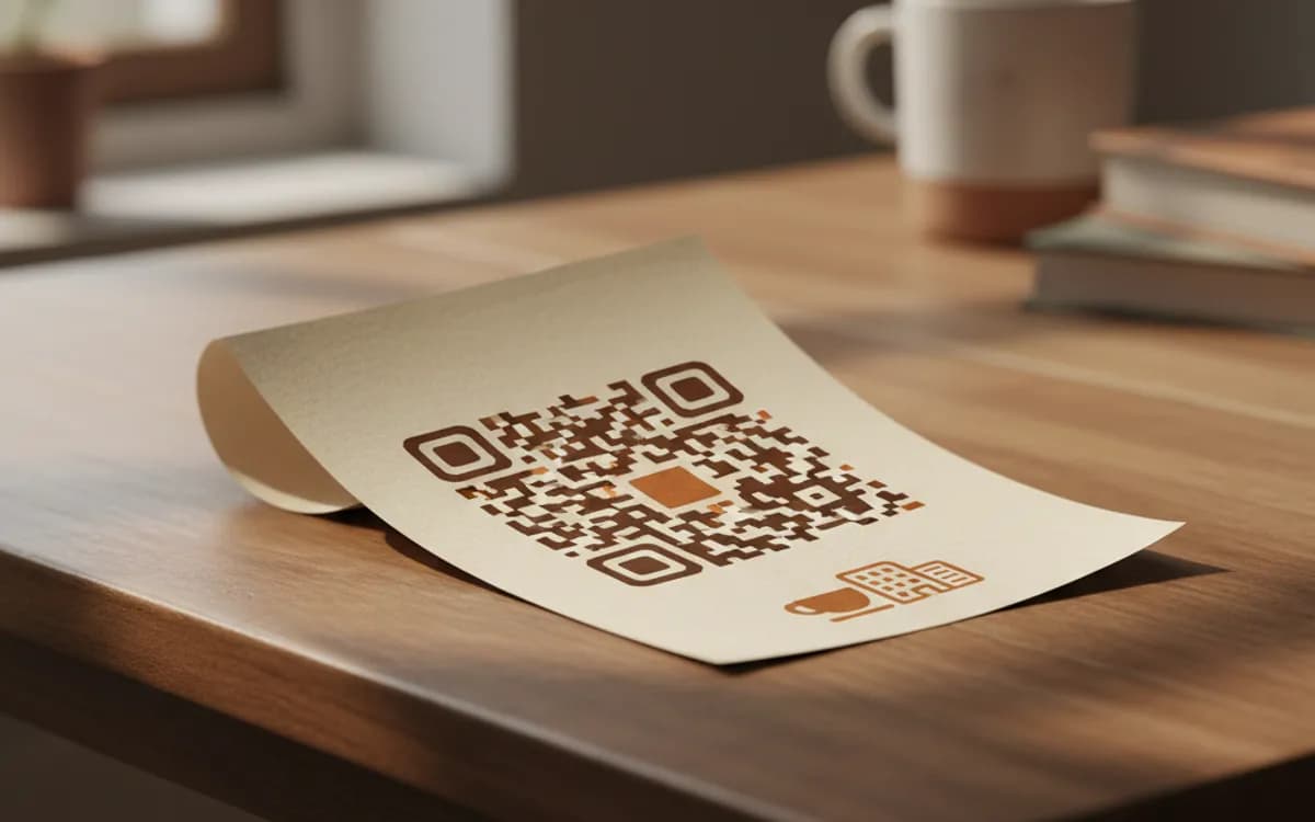 A Facebook QR code shown on a printed item in a real setting