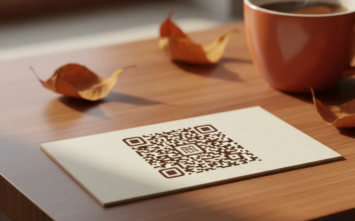 A multi-link QR code shown on a printed item in a real setting