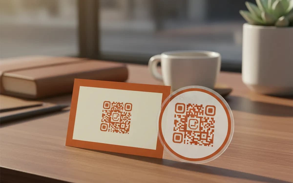 A click-to-call QR code shown on a printed item in a real setting