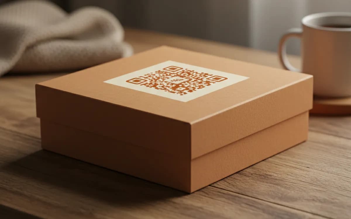 A social media QR code shown on a printed item in a real setting