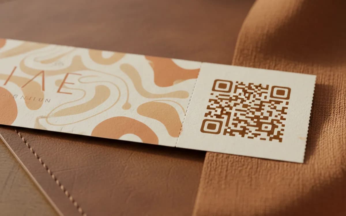 A event ticket QR code shown on a printed item in a real setting